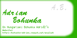 adrian bohunka business card